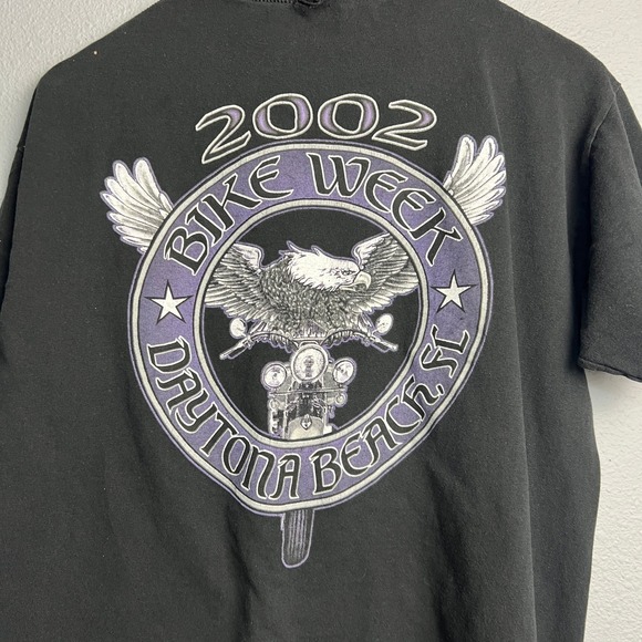 Vtg Daytona Beach Florida Bike Week T-Shirt 2002 Eagle Graphic Motorcycle Biker - Picture 1 of 9